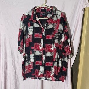 Puritan Red and Black Geometric Shirt